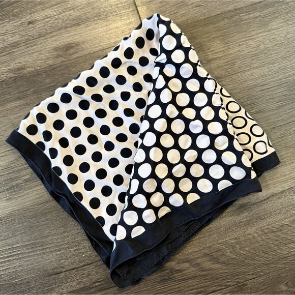 Charter Club Vintage Polka dot Pink and Black Silk VIntage Scarf Preppy Coquette - Picture 2 of 5